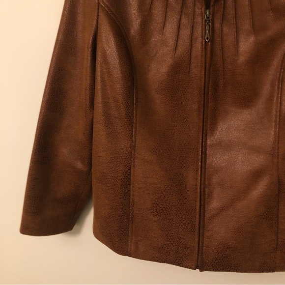 TanJay Petites Brown Faux Leather Jacket - Picture 3 of 5